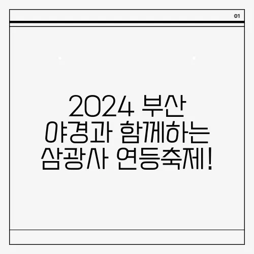2024 부산 야경과 함께하는 삼광사 연등축제!