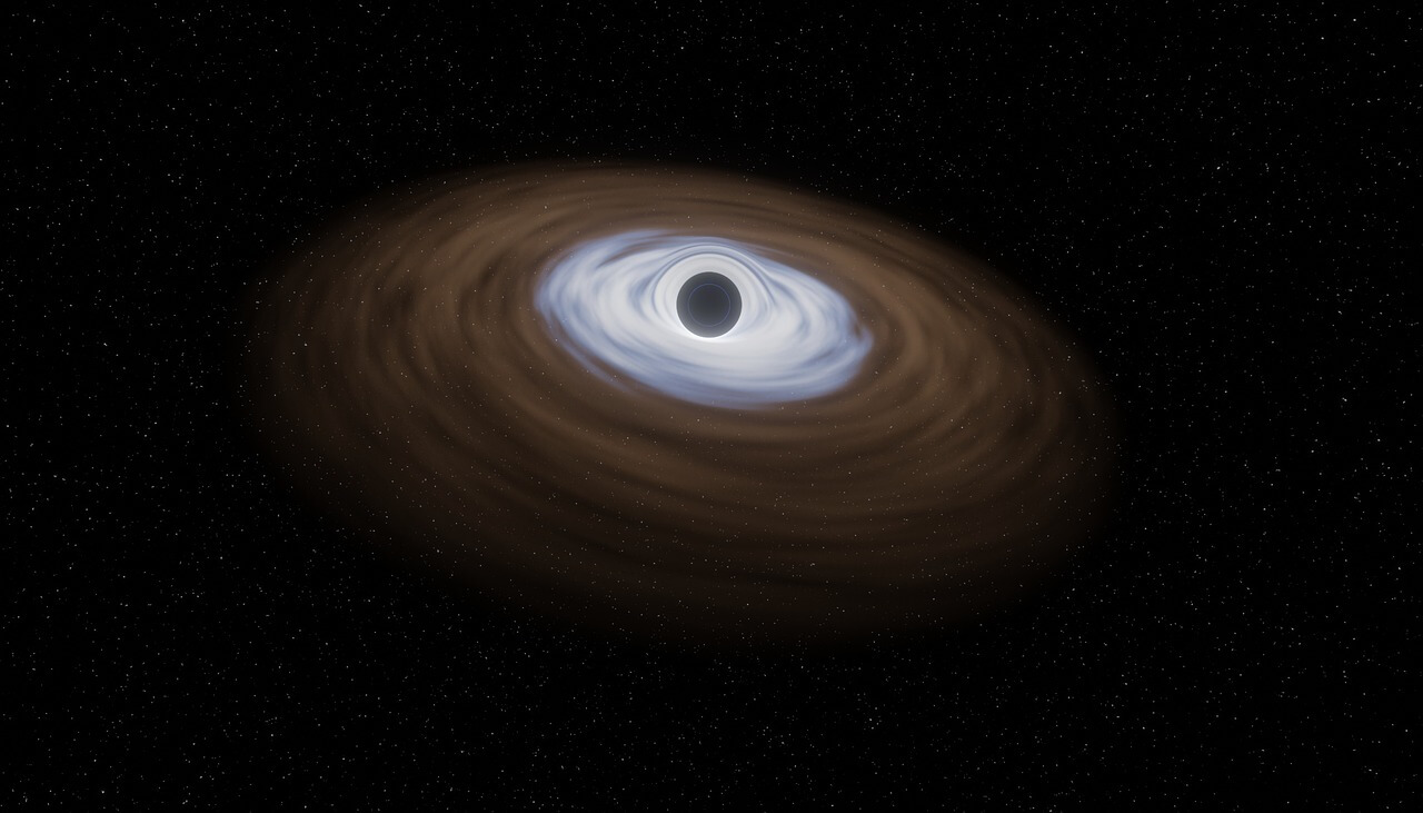 우주위에 맴도는 거대한 블랙홀