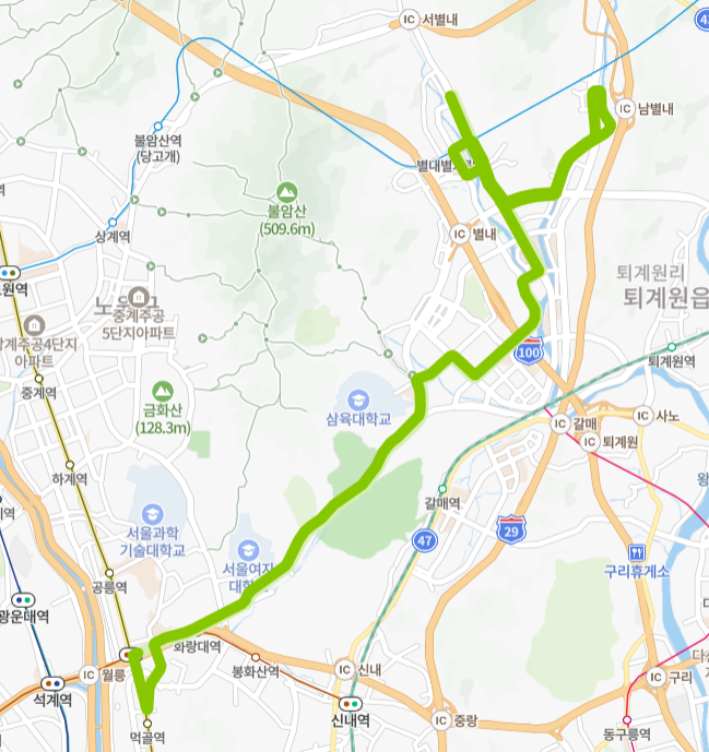 구리-남양주-서울-82A번-버스-노선-지도