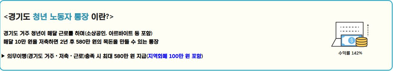 2024 경기도 청년 노동자 통장 신청 및 대상 지원자격