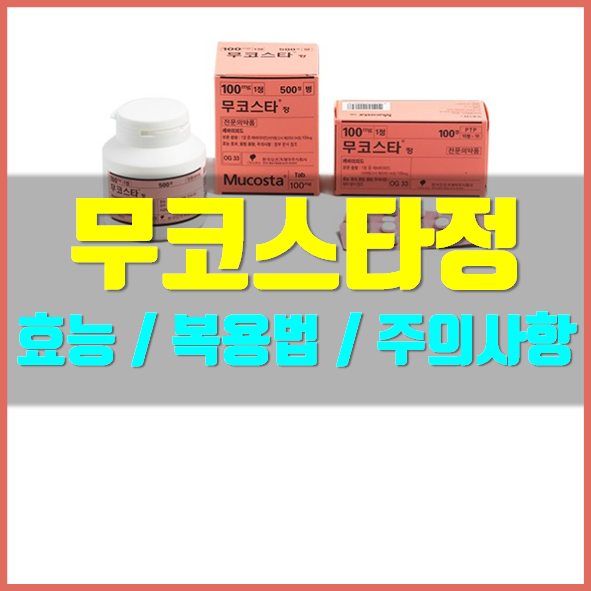  무코스타정 100mg 효능 부작용