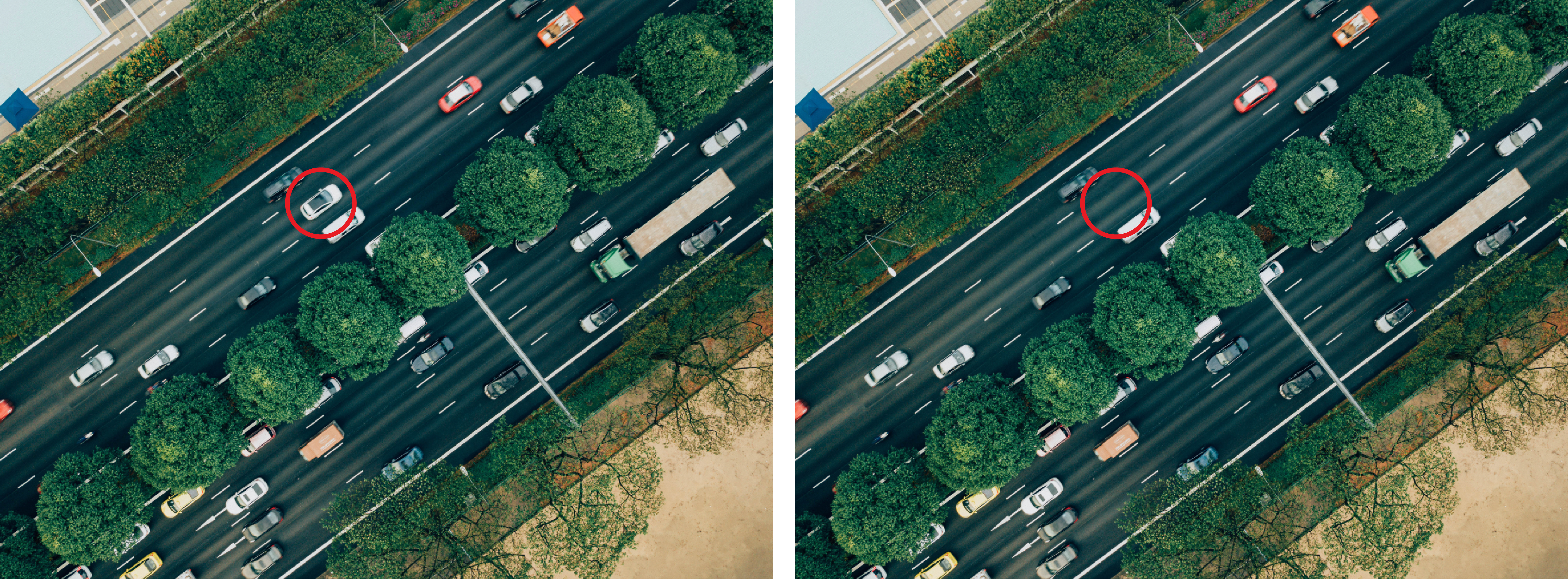 왼: 오브젝트 지우기전 / 우: 오브젝트 지운 후