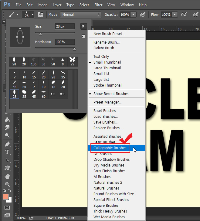 포토샵 calligraphic brushes