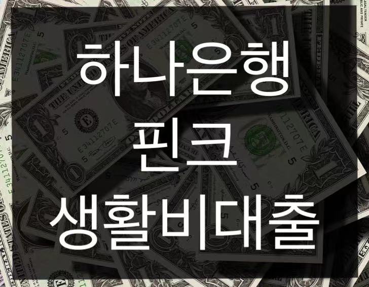 하나은행 핀크 생활비대출 한도 및 신청방법