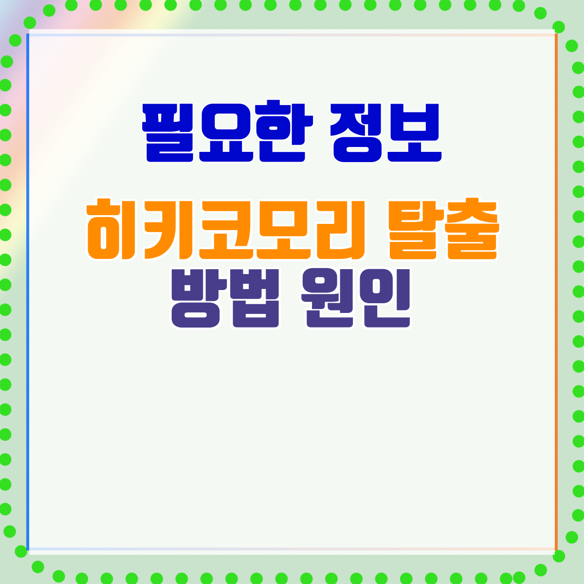 히키코모리 탈출 방법 원인