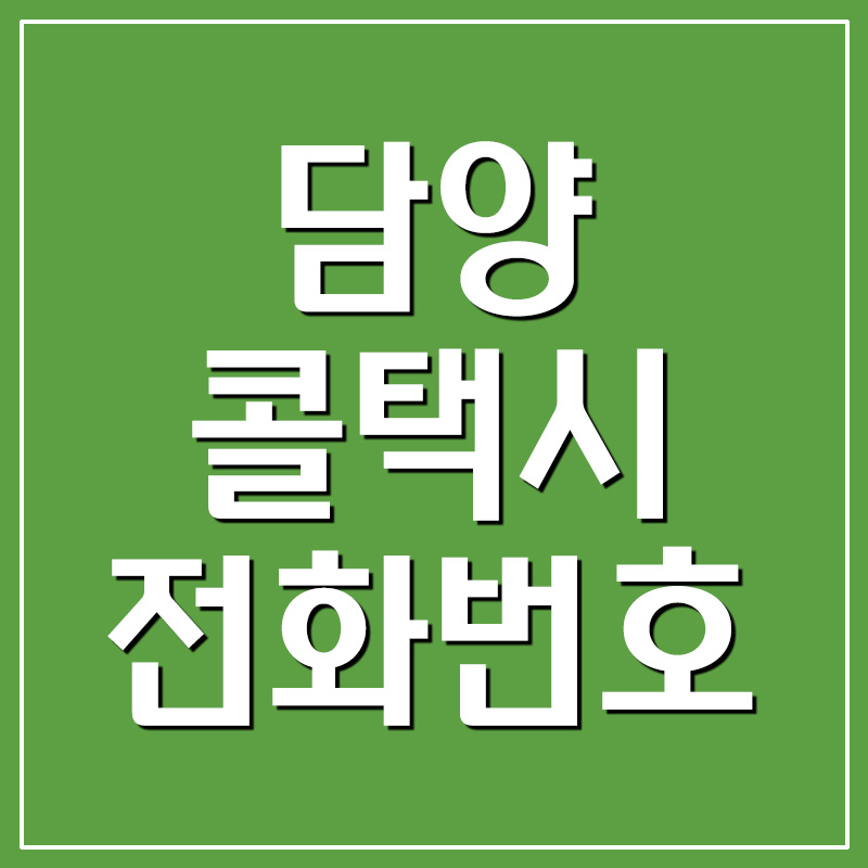  담양 콜택시 전화번호