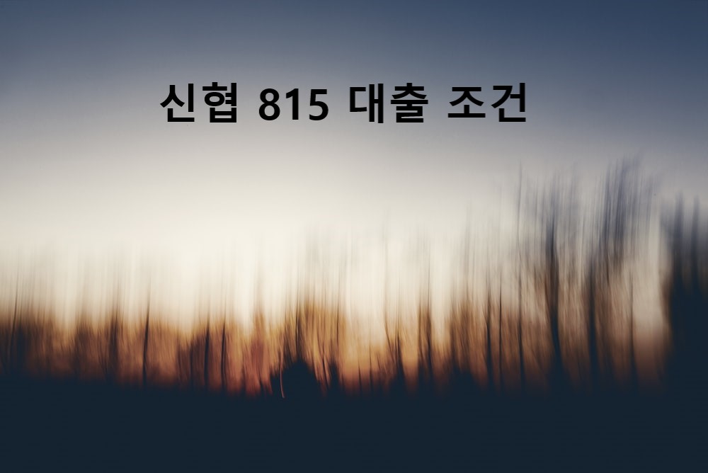  신협815 대출 지원자격 알아보자