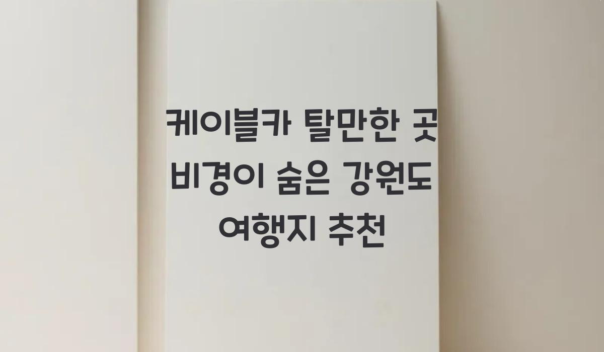 케이블카 탈만한 곳