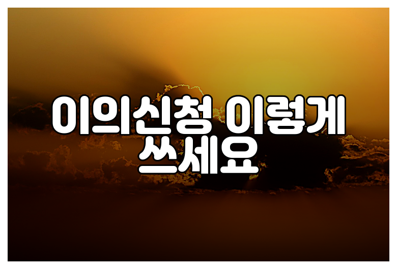 이의신청 이렇게 쓰세요