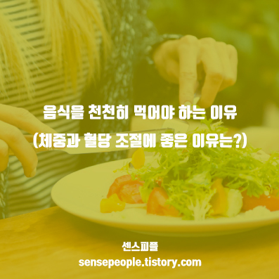  음식을 천천히 먹어야 하는 이유(체중과 혈당 조절에 좋은 이유는?)