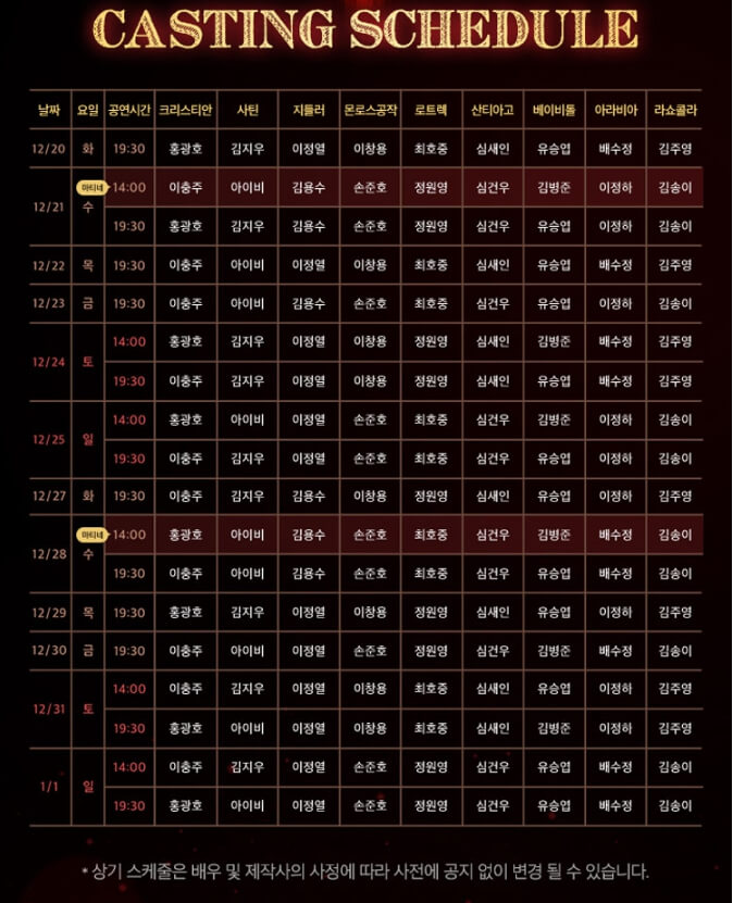 물랑루즈 뮤지컬 출연진