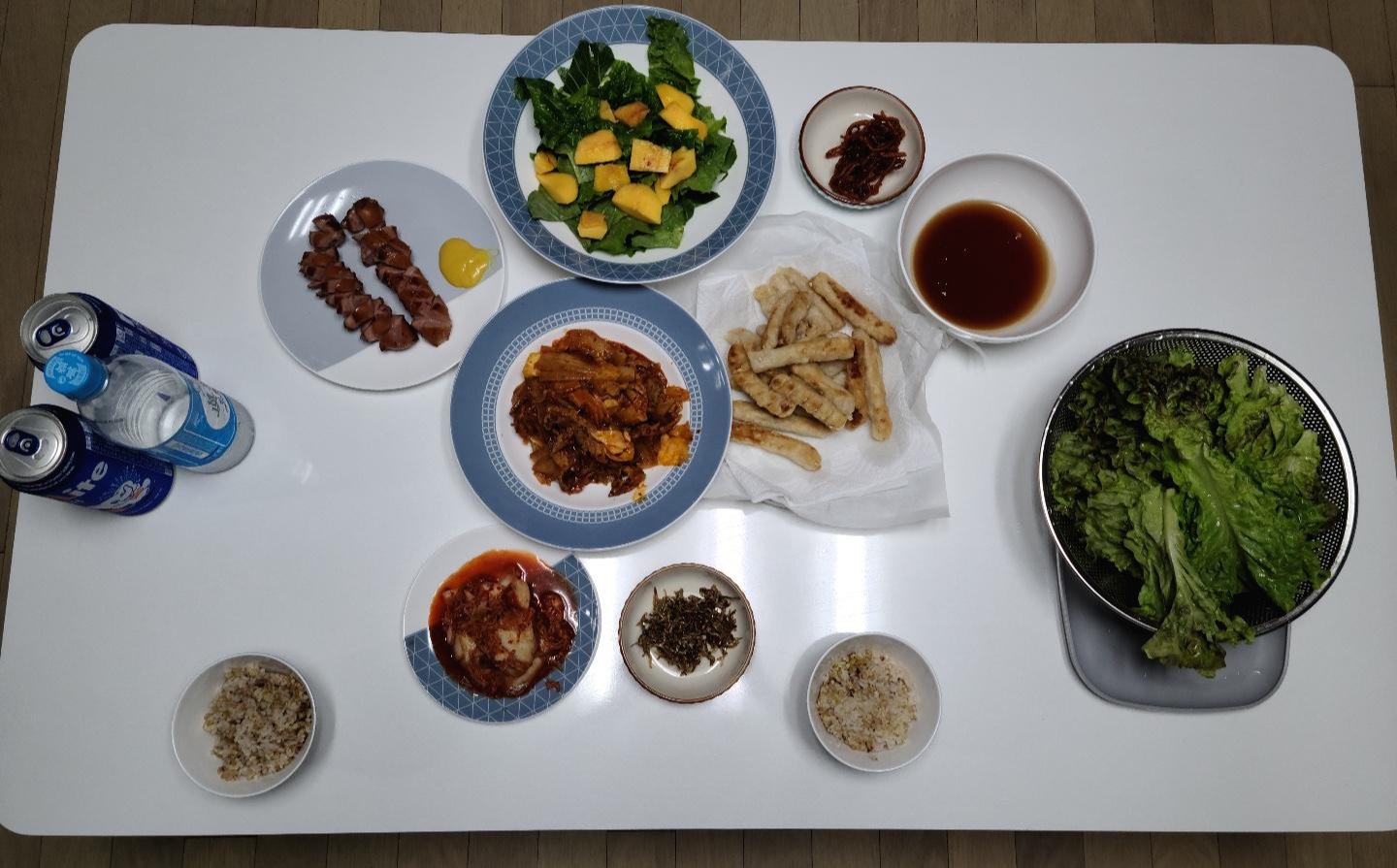  급하게 하는 손님초대(제육볶음, 샐러드,  코스트코 찹쌀탕수육, 밑반찬)