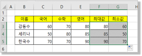 수식 복사하기 : 결과