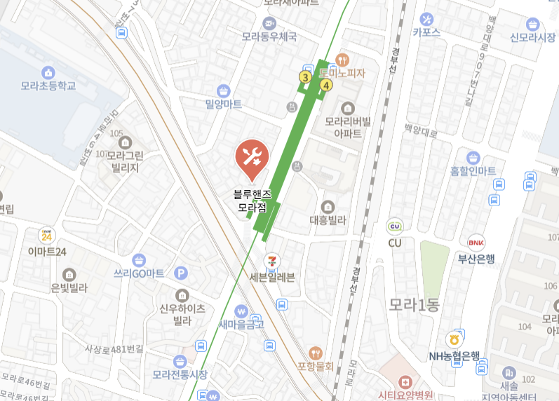 부산광역시 사상구 사상로 모라동 블루핸즈 모라점 대기없이 수리 무상점검 토요일 일요일 영업시간 점심시간 엔진오일 미션오일 브레이크 패드 교환 종합 가격표