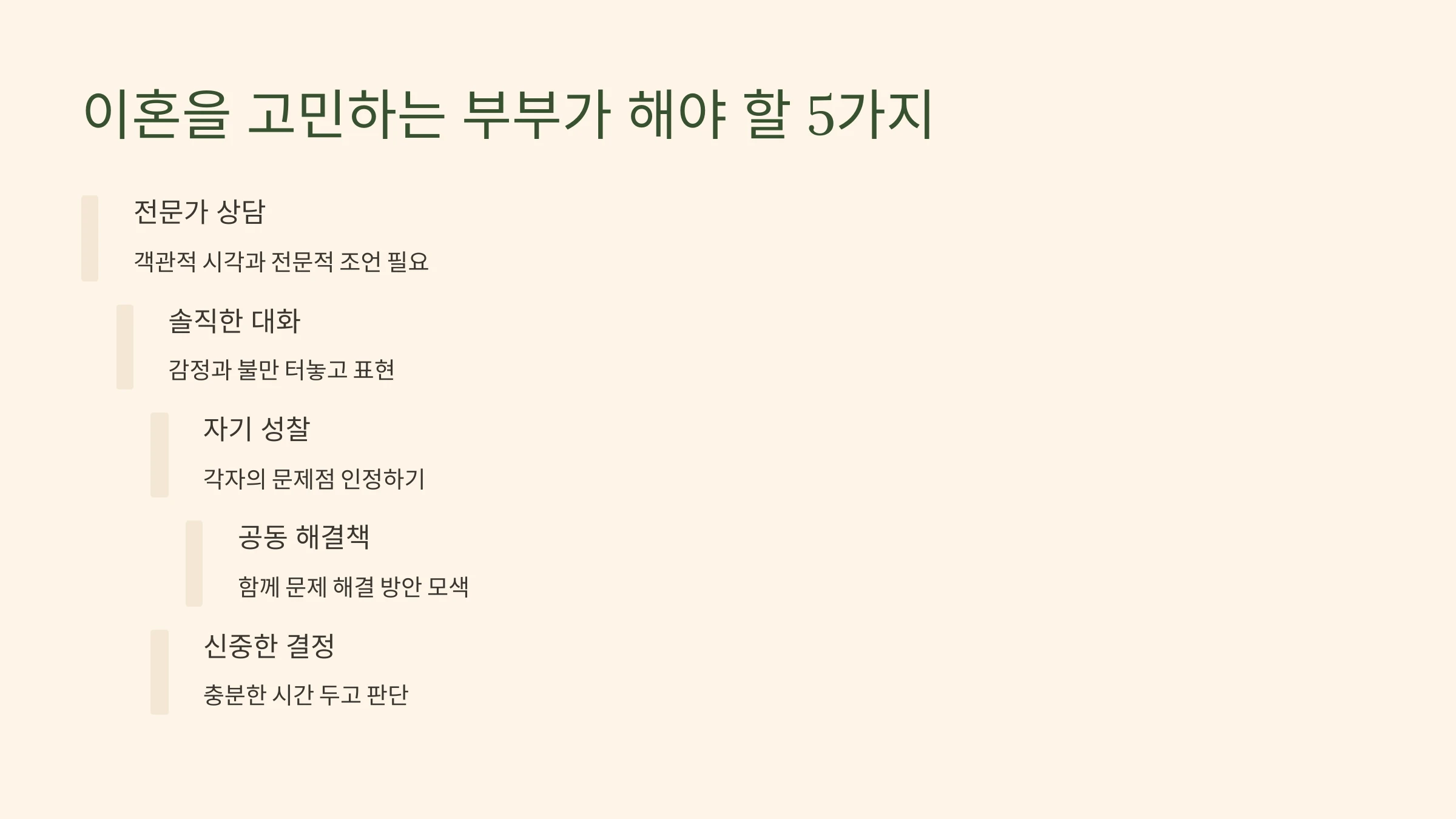 이혼을 고민하는 부부가 해야 할 5가지