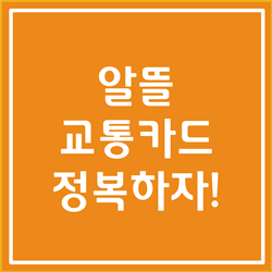  알뜰 교통카드 신청 및 사용법 등 총 정리해드리겠습니다
