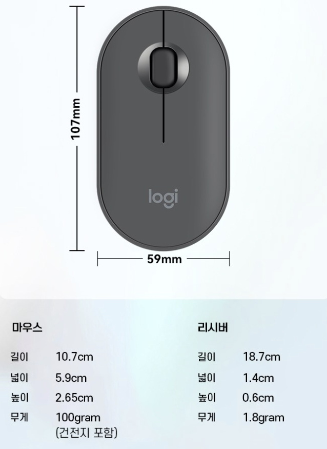 로지텍 페블(Pebble) 스펙