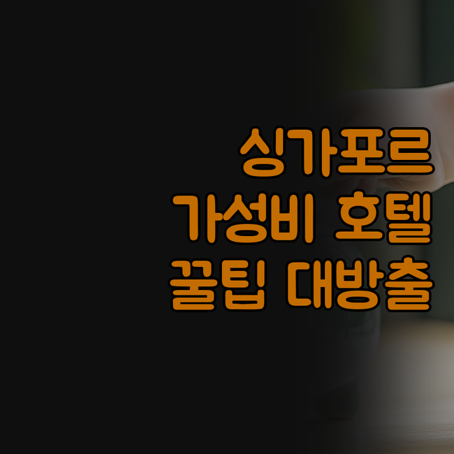 싱가포르 가성비 호텔 완전 정복! 나