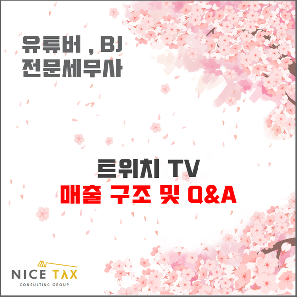 TV 매출 구조 및 Q&A "«Yo u Tuber, BJ 전문 세무사»" 트위치