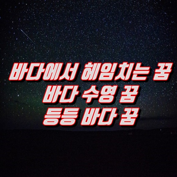  바다에서 헤엄치는 꿈 바다 수영 꿈 등등 바다 꿈