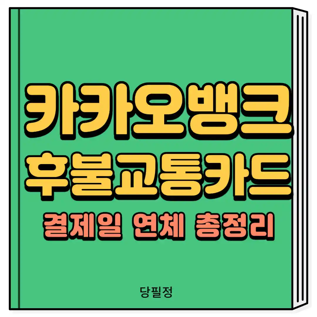 카카오뱅크 후불교통카드 결제일 연체