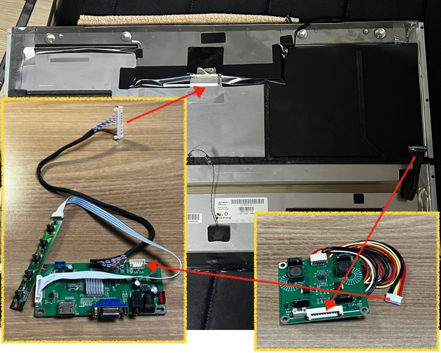 AD 보드와 아이맥 액정 패널과의 연결