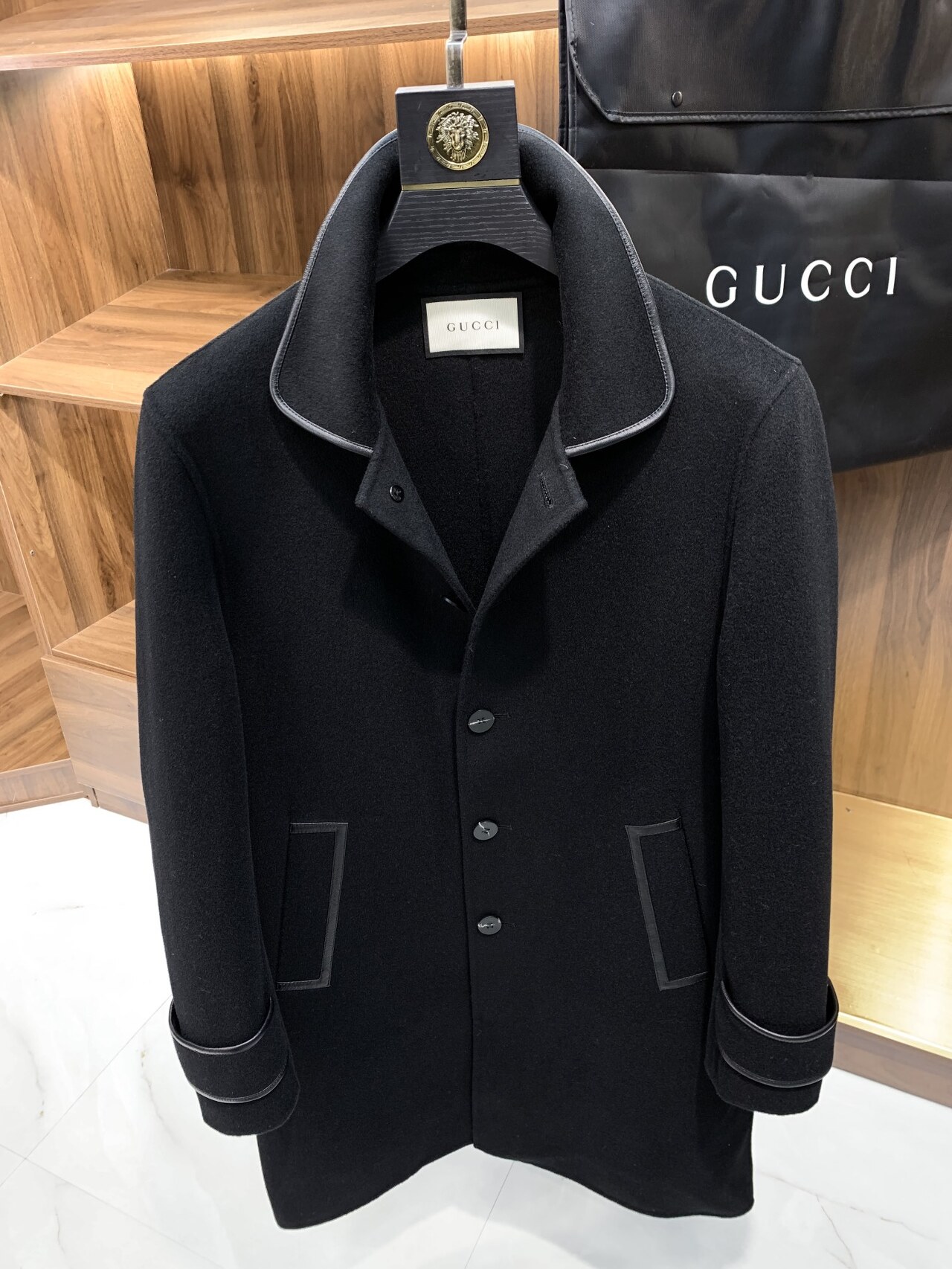  [GUCCI] 구찌 리미티드 캐시미어 테두리 롱 코트 자켓