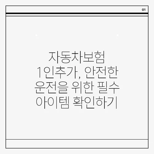 자동차보험 1인추가, 안전한 운전을 위한 필수 아이템 확인하기
