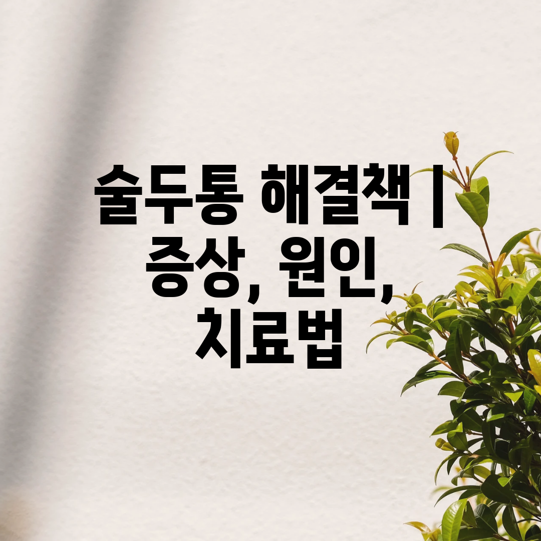 술두통 해결책  증상, 원인, 치료법