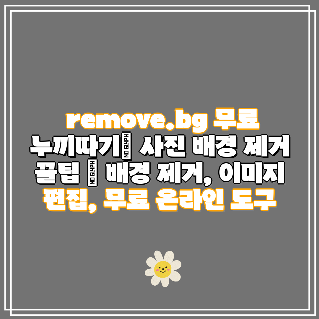 remove.bg 무료 누끼따기 사진 배경 제거 꿀팁