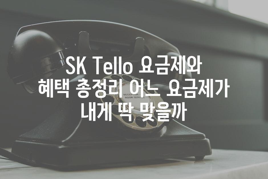 SK Tello 요금제와 혜택 총정리 어느 요금제가 내게 딱 맞을까