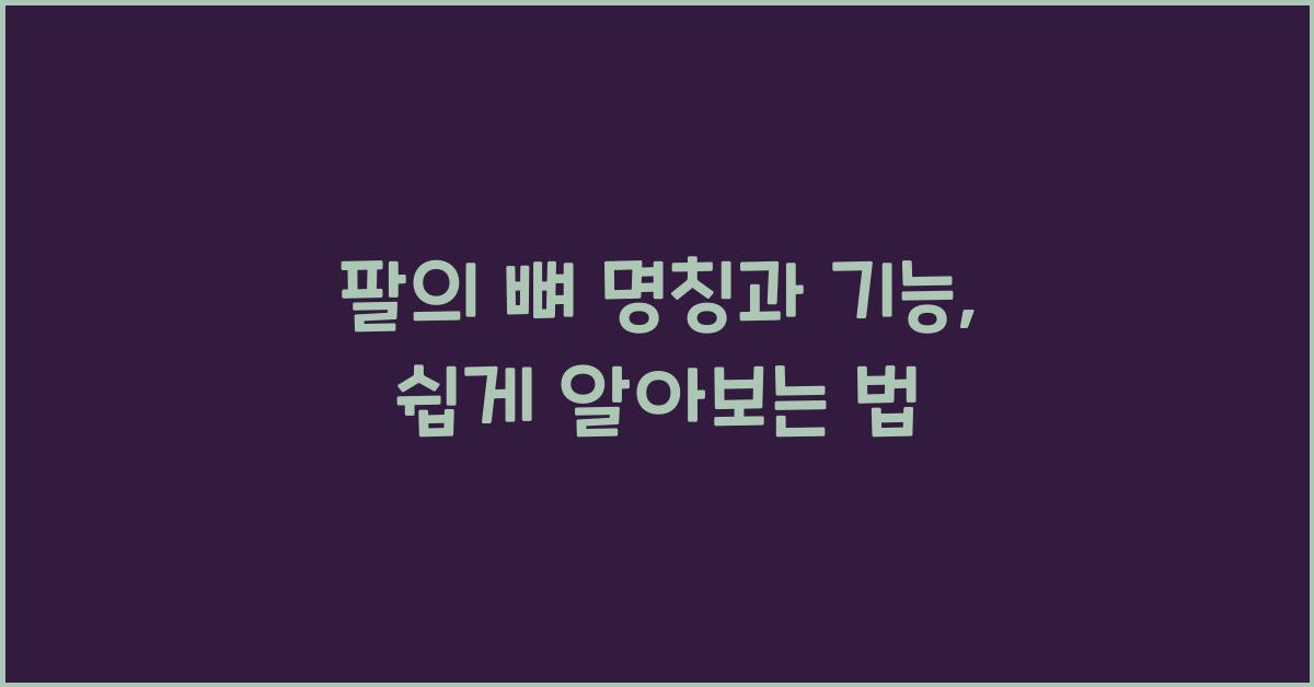 팔의 뼈 명칭