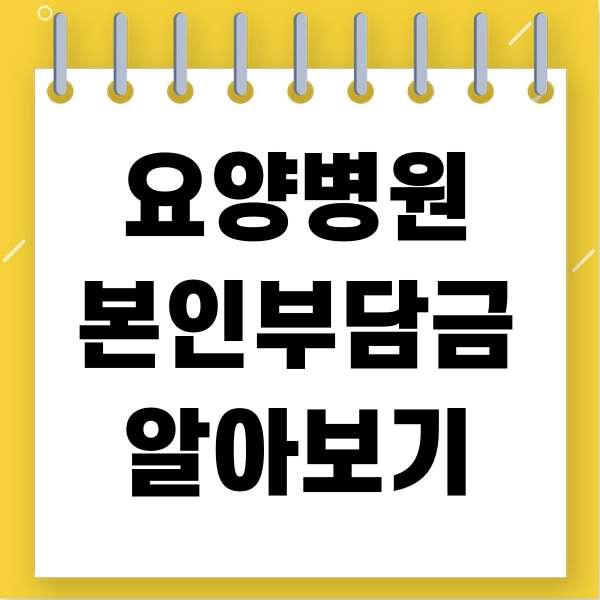  요양병원 본인부담금 알아보기