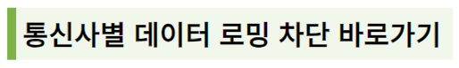 각 통신사별 아이폰 데이터로밍 차단하는 방법