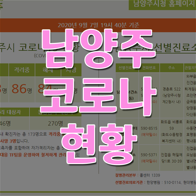  남양주 코로나19 확진자 이동 동선 및 현황
