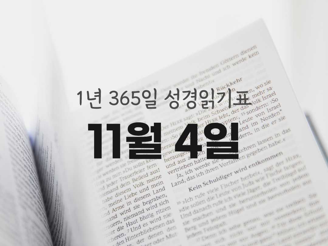 1년 365일 성경읽기표 11월 4일 요한복음 성경읽기 진도표 다운로드