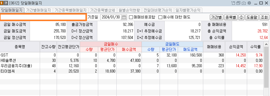 2024-01-30 주식 매매내역
