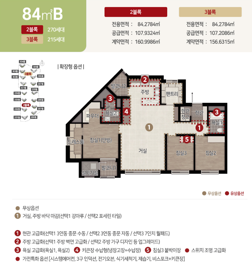 중외공원 힐스테이트 84타입 평면도