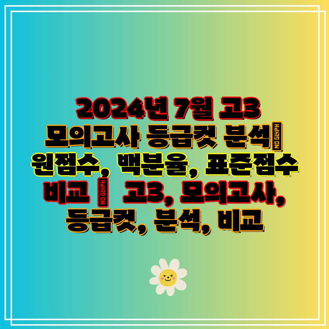 2024년 7월 고3 모의고사 등급컷 분석 원점수,