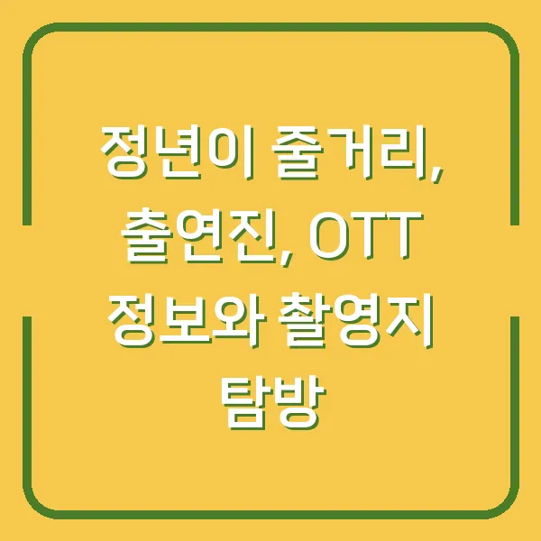 정년이 줄거리, 출연진, OTT 정보와 촬영지 탐방