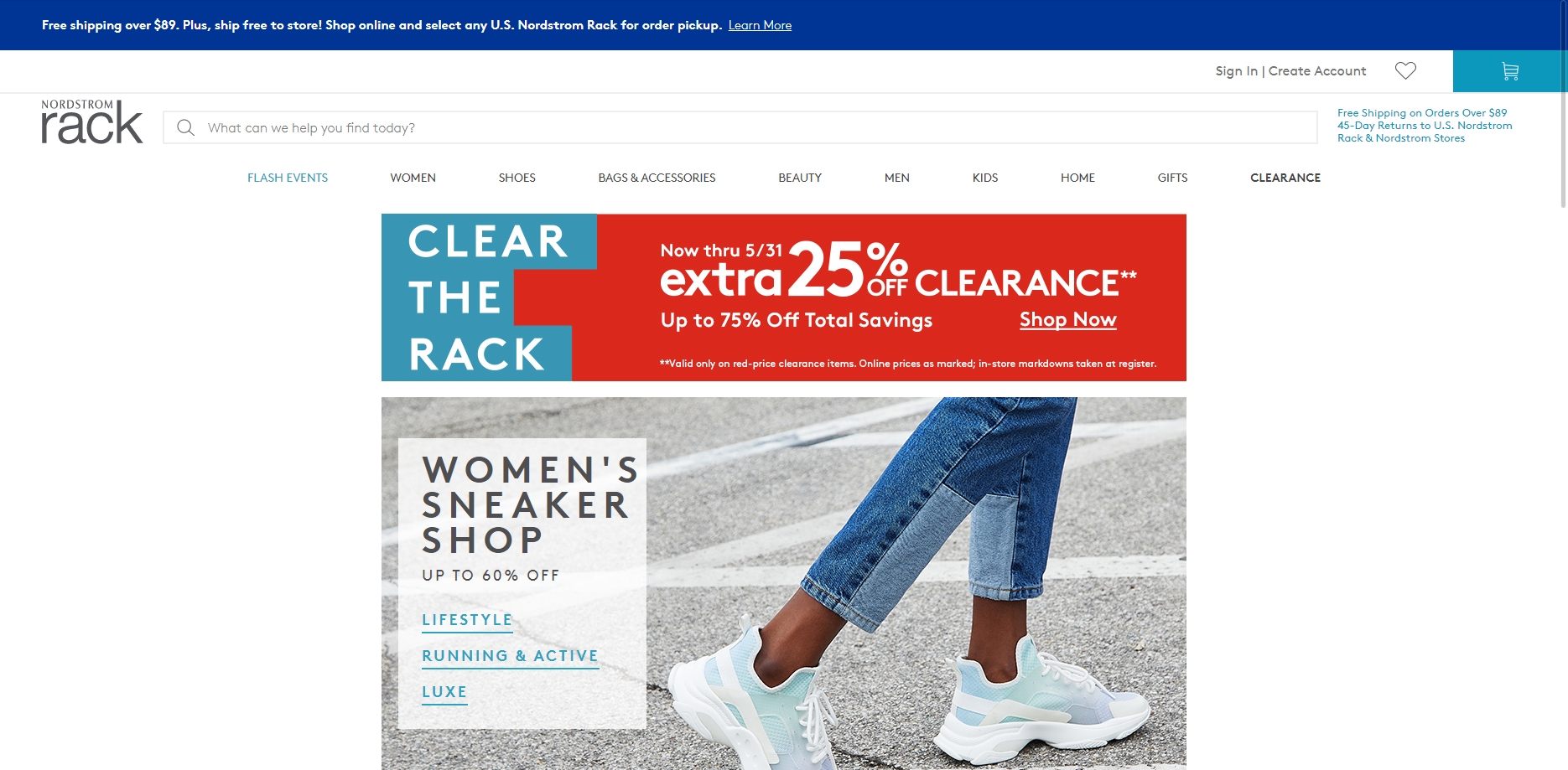  노드스트롬랙 NORDSTROM RACK 클리어런스 최대 75프로 세일 추가 25프로 할인