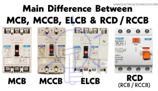 MCB, MCCB, ELCB 및 RCD의 차이점 (회로 차단기)