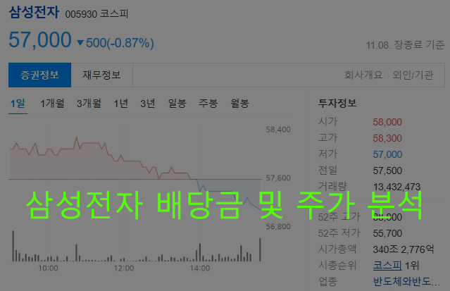 삼성전자 배당금 및 주가 분석