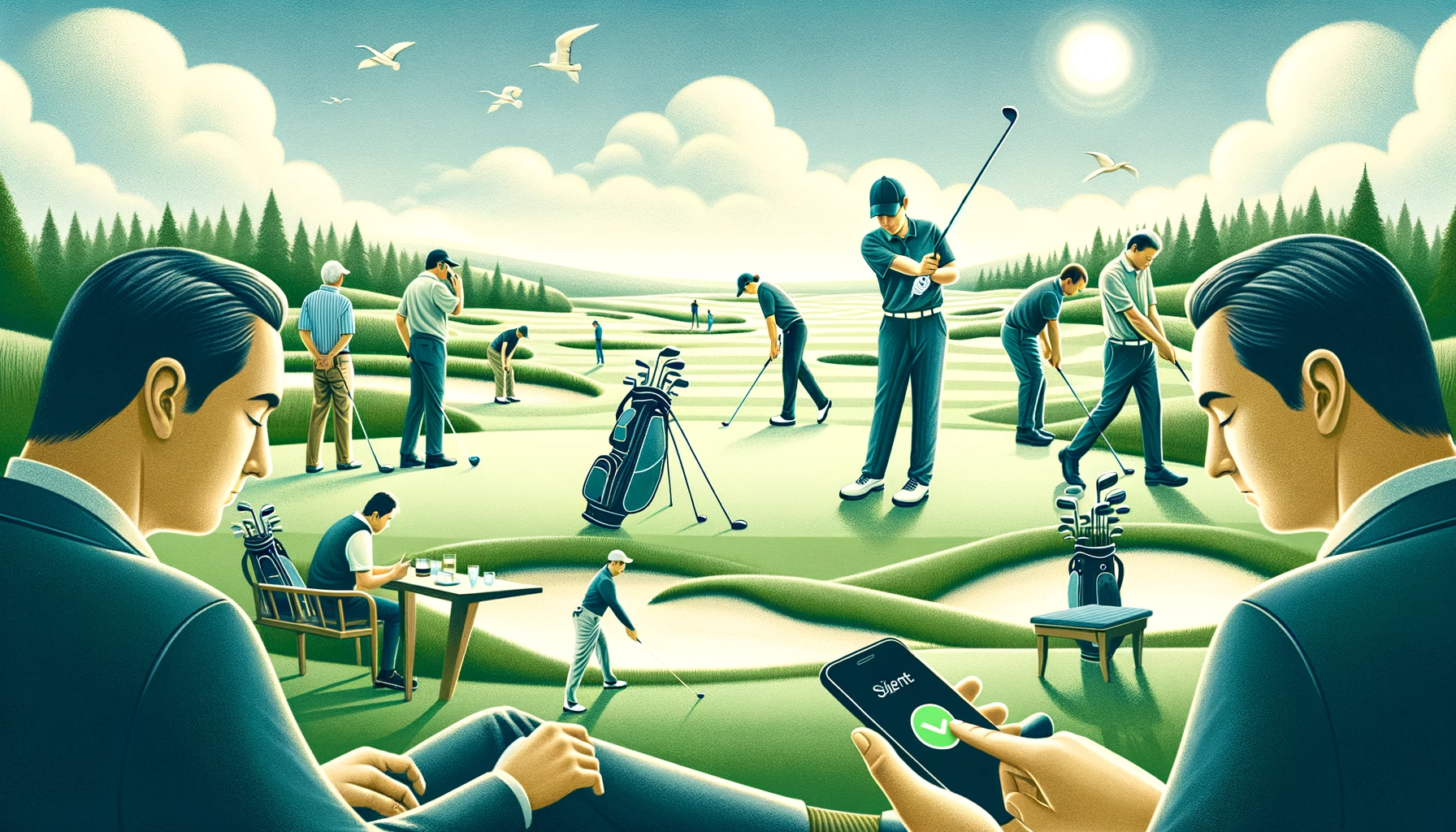 골프 코스 에티켓: 기본 규칙과 매너로 더 나은 라운딩 즐기기 - 속도 유지&#44; 라운딩 중 무음 모드