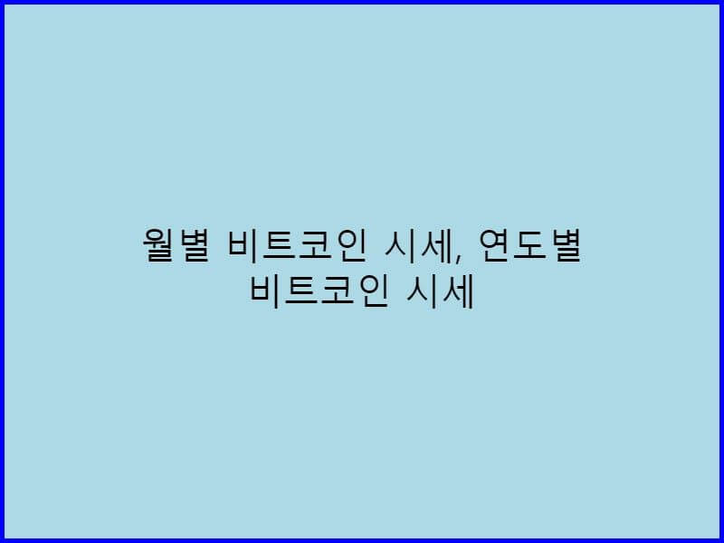 월별 비트코인 시세, 연도별 비트코인 시세 썸네일