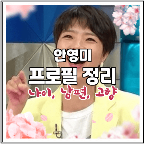  안영미 프로필 (나이, 남편, 고향) 정리