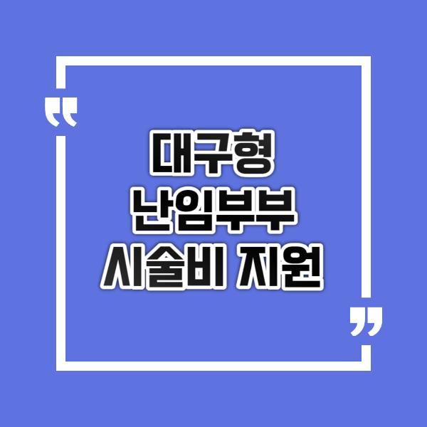  대구형 난임부부 시술비 지원 (II형) 신청방법