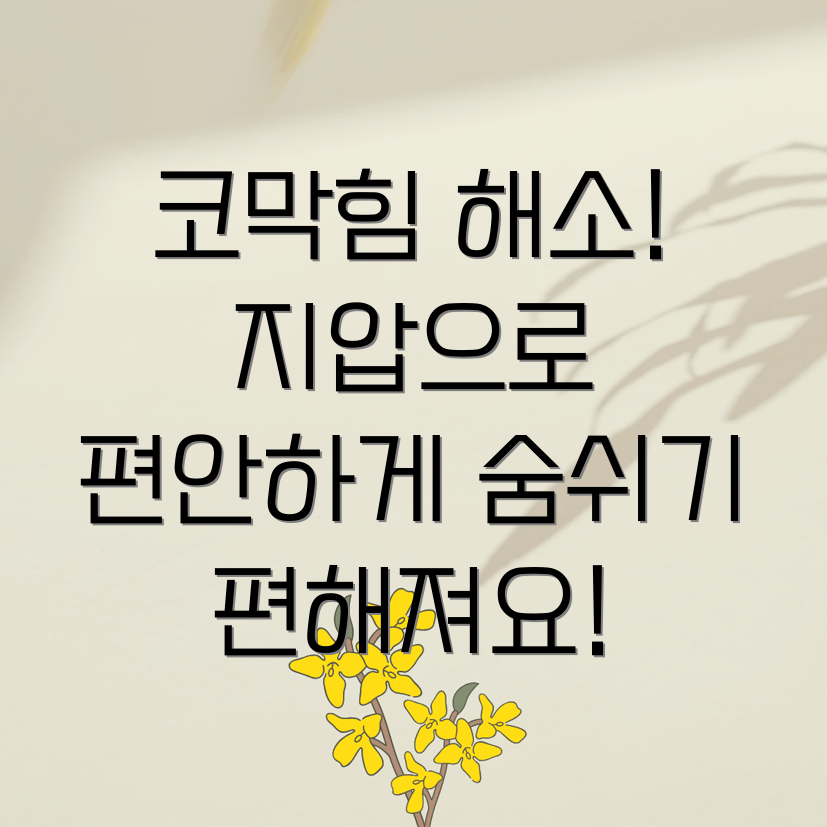 알레르기 비염 코막힘 자세 지압