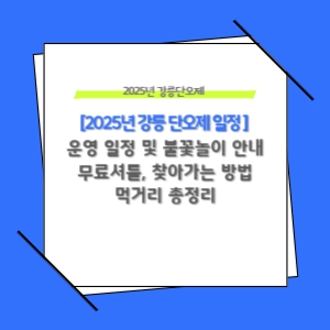 2025 강릉단오제 완전 정복