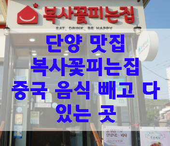  단양 맛집 복사꽃피는집 중국 음식 빼고 다 있는 곳